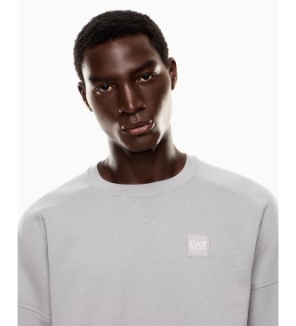 EA7 Sweat-shirt de visibilit en coton mlang gris