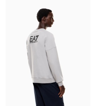 EA7 Sweat-shirt de visibilit en coton mlang gris