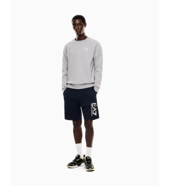 EA7 Sweat-shirt de visibilit en coton mlang gris