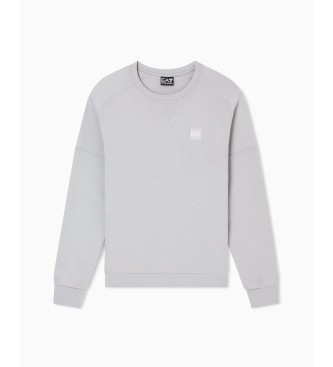 EA7 Sweat-shirt de visibilit en coton mlang gris