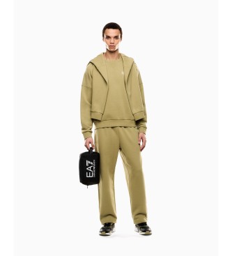 EA7 Sweat-shirt de visibilit en coton mlang beige