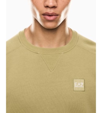 EA7 Sweat-shirt de visibilit en coton mlang beige