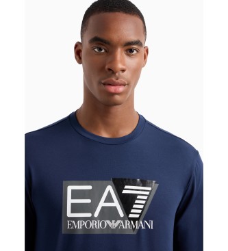 EA7 T-Shirt de manga comprida Visibility azul-marinho