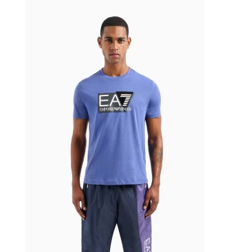 EA7 Koszulka z krótkim rękawem Visibility niebieska