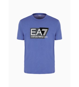 EA7 Koszulka z krótkim rękawem Visibility niebieska