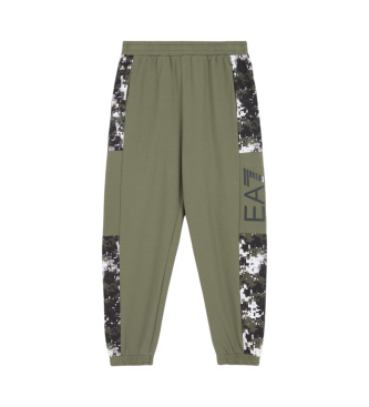 EA7 Green printed tracksuit bottoms