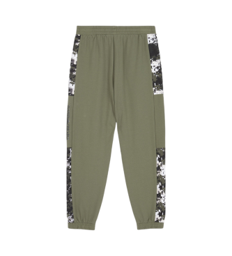 EA7 Green printed tracksuit bottoms