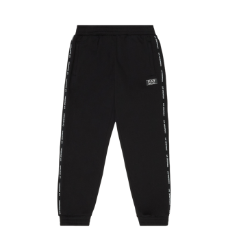 EA7 Logo Series Boy Cotton blend sweatpants black