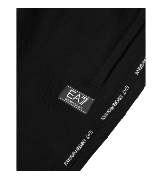 EA7 Logo Series Boy Pantalon de survtement en coton mlang noir