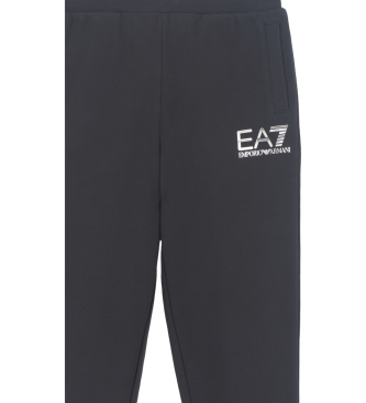 EA7 Pantaloni sportivi della serie Logo in cotone nero