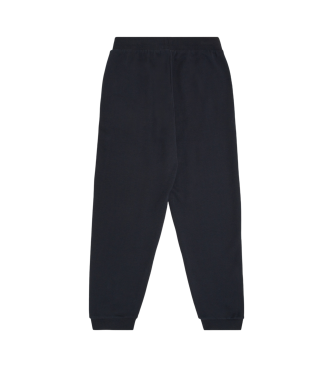 EA7 Pantaloni da jogging in cotone blu scuro della serie Logo