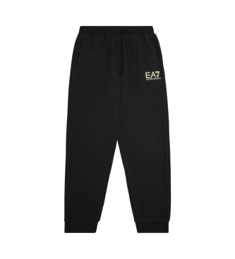 EA7 Pantaloni sportivi della serie Logo in cotone nero