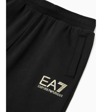 EA7 Pantaloni sportivi della serie Logo in cotone nero