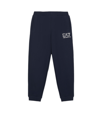 EA7 Tracksuit broek Logo Series in marineblauw katoen  