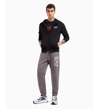 EA7 Visibility tracksuit bottoms in grey cotton blend