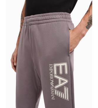 EA7 Visibility tracksuit bottoms in grey cotton blend