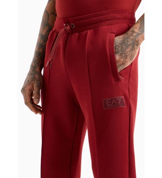 EA7 Tracksuit broek Tennis Club in bordeauxrode katoenmix