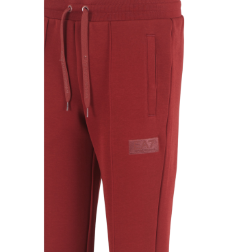 EA7 Tracksuit bottoms Tennis Club in burgundy cotton blend