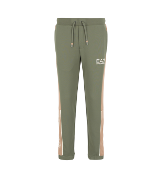 EA7 Bas de survtement Athletic Colour Block en coton mlang vert