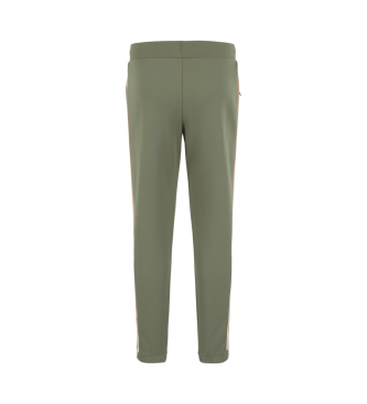 EA7 Pantaloni sportivi color block atletici in misto cotone verde