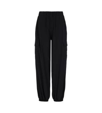 EA7 Pantalon cargo Contemporary Sport en nylon noir