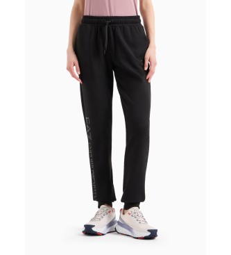 EA7 Shiny Stretch Cotton Sweatpants black