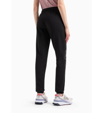 EA7 Shiny Stretch Cotton Sweatpants black