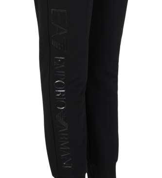 EA7 Shiny Stretch Cotton Sweatpants black