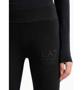 EA7 Visibility black stretch cotton leggings