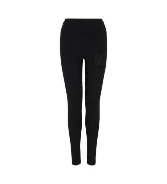 EA7 Visibility Leggings aus schwarzer Stretch-Baumwolle