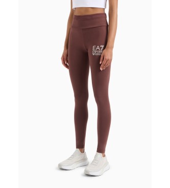 EA7 Sichtbare Leggings aus Baumwollstretch  braun