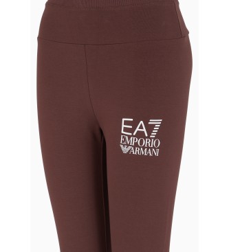 EA7 Leggings de visibilidade em algodo elstico  castanho