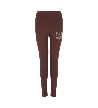 EA7 Leggings de visibilidade em algodo elstico  castanho