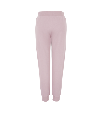 EA7 Logo Series organic cotton blend tracksuit bottoms pink