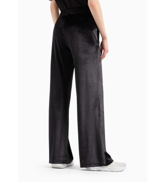 EA7 Pantalon large Athletic Velour noir