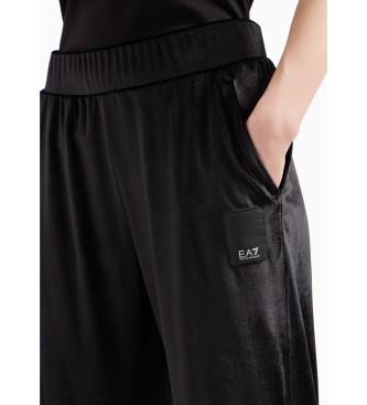 EA7 Pantalon large Athletic Velour noir