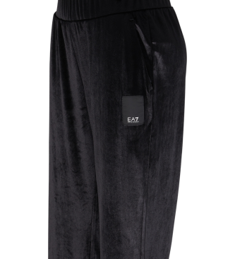 EA7 Pantalon large Athletic Velour noir