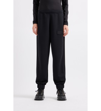 EA7 Tracksuit bottoms wide 7.0 in black stretch modal mix