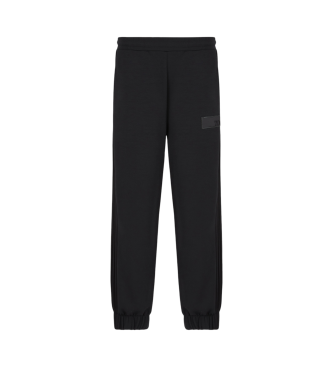 EA7 Tracksuit bottoms wide 7.0 in black stretch modal mix