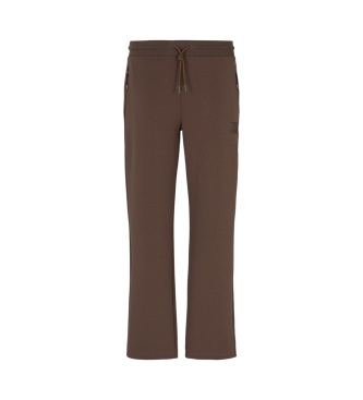 EA7 Lux Identity brown cotton blend interlock trousers Lux Identity brown