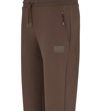 EA7 Lux Identity brown cotton blend interlock trousers Lux Identity brown