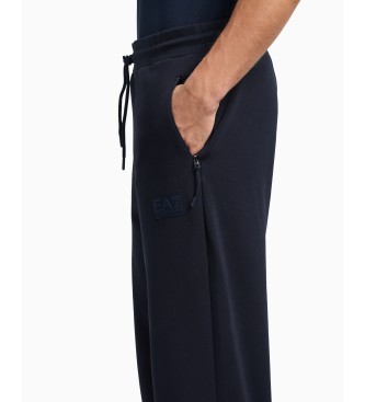 EA7 Pantaloni in interlock misto cotone blu navy Lux Identity