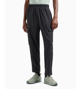 EA7 Core Identity cargo trousers in black nylon