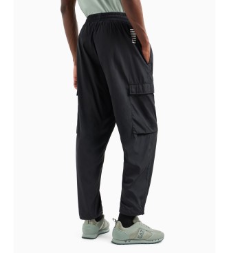 EA7 Pantaloni cargo in nylon nero Core Identity