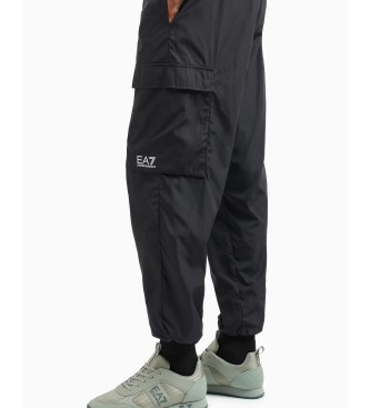 EA7 Core Identity Cargohose aus schwarzem Nylon