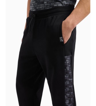 EA7 Pantaln de chndal Logo Series en mezcla de algodn negro  