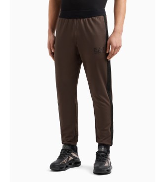 EA7 Pantaloni in twill tecnico elasticizzato marrone Gold Label