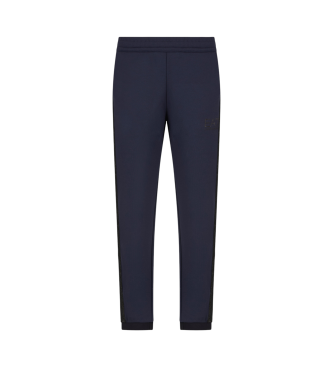 EA7 Pantaloni in twill tecnico elasticizzato blu navy Gold Label