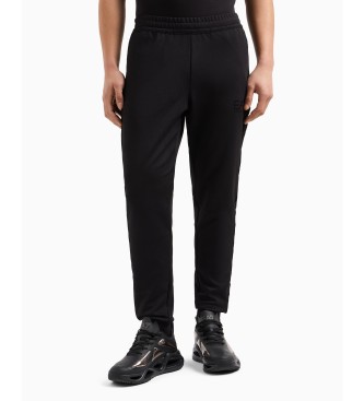 EA7 Technical stretch twill trousers Gold Label black