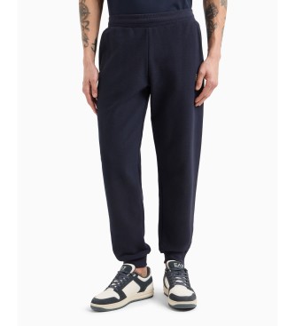 EA7 Tracksuit bottoms Graphic Series in navy cotton